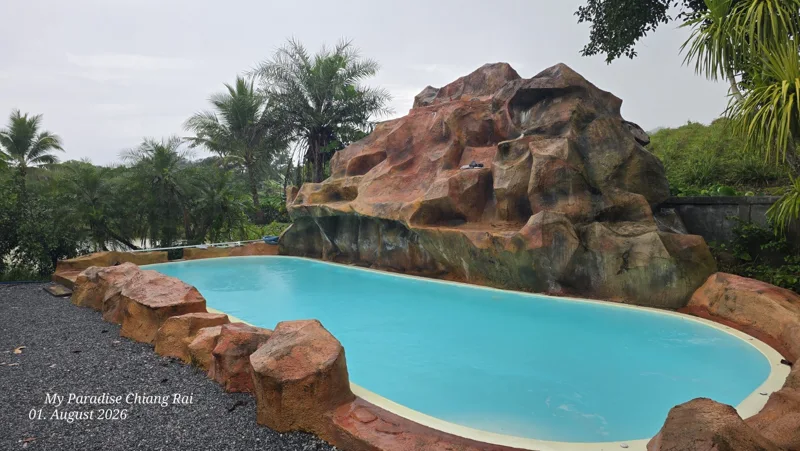 Garden, Pool & Pond · Pool & waterfall